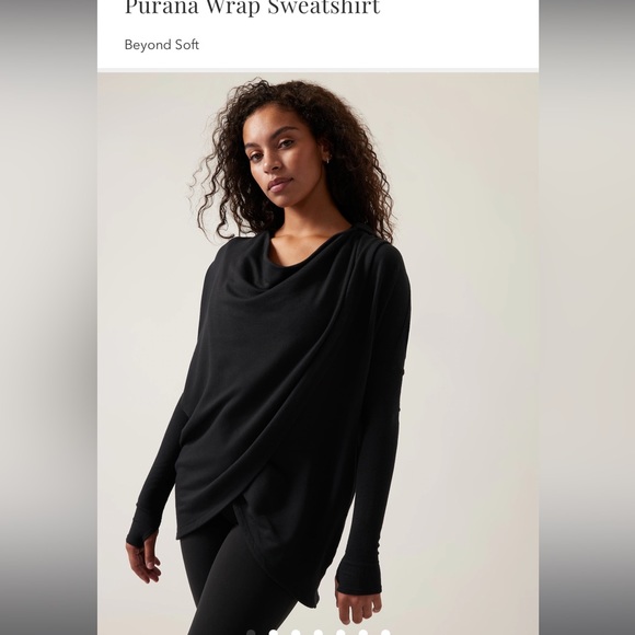 Athleta Tops - Athleta Women’s Purana Wrap Sweatshirt Top in “Black”